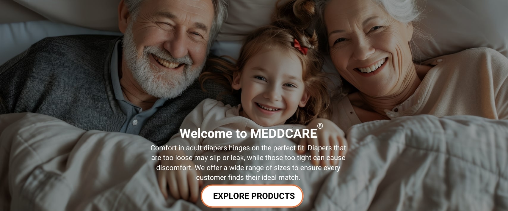 Happy elderly couple enjoying incontinence care