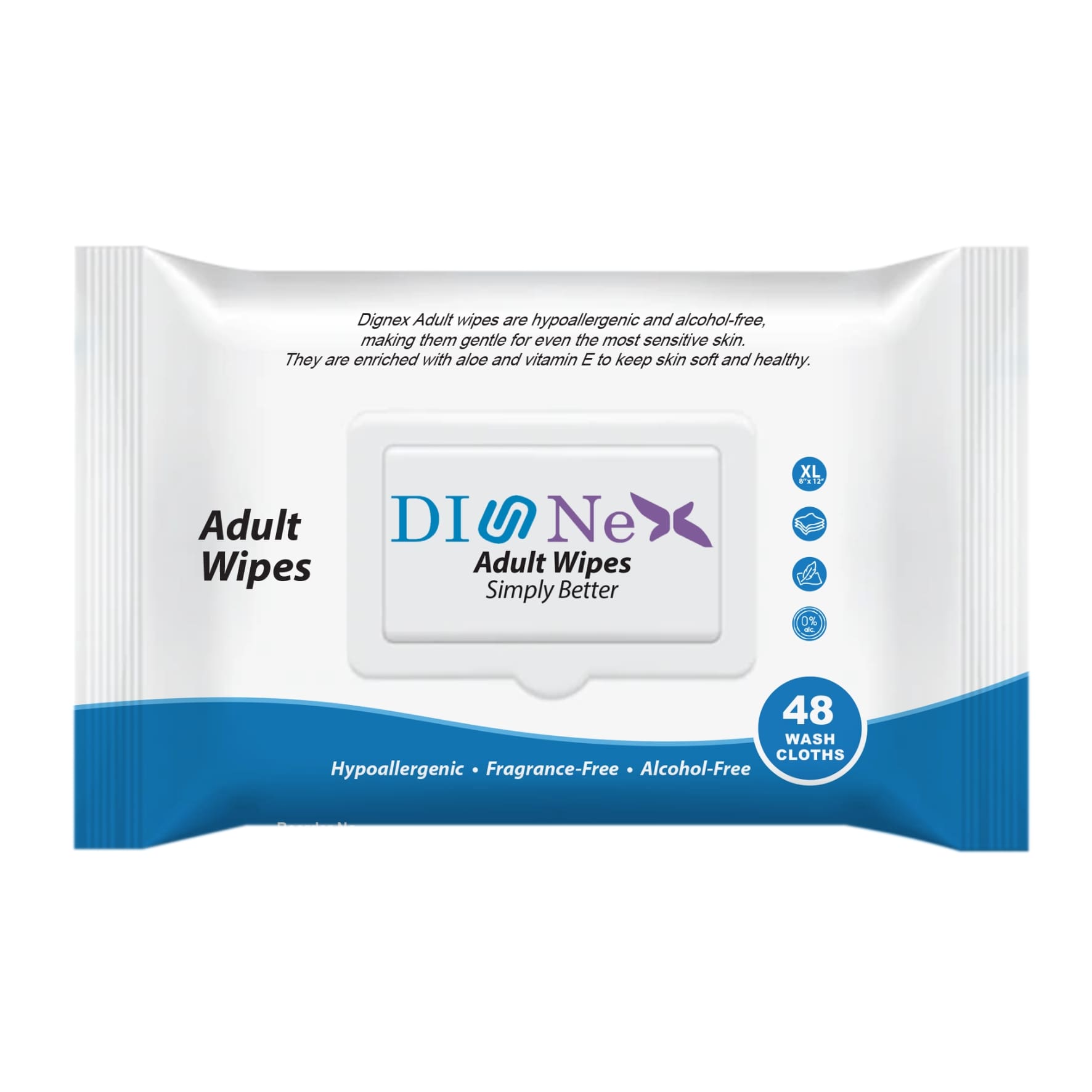 Dignex Adult Wipes for Incontinence care