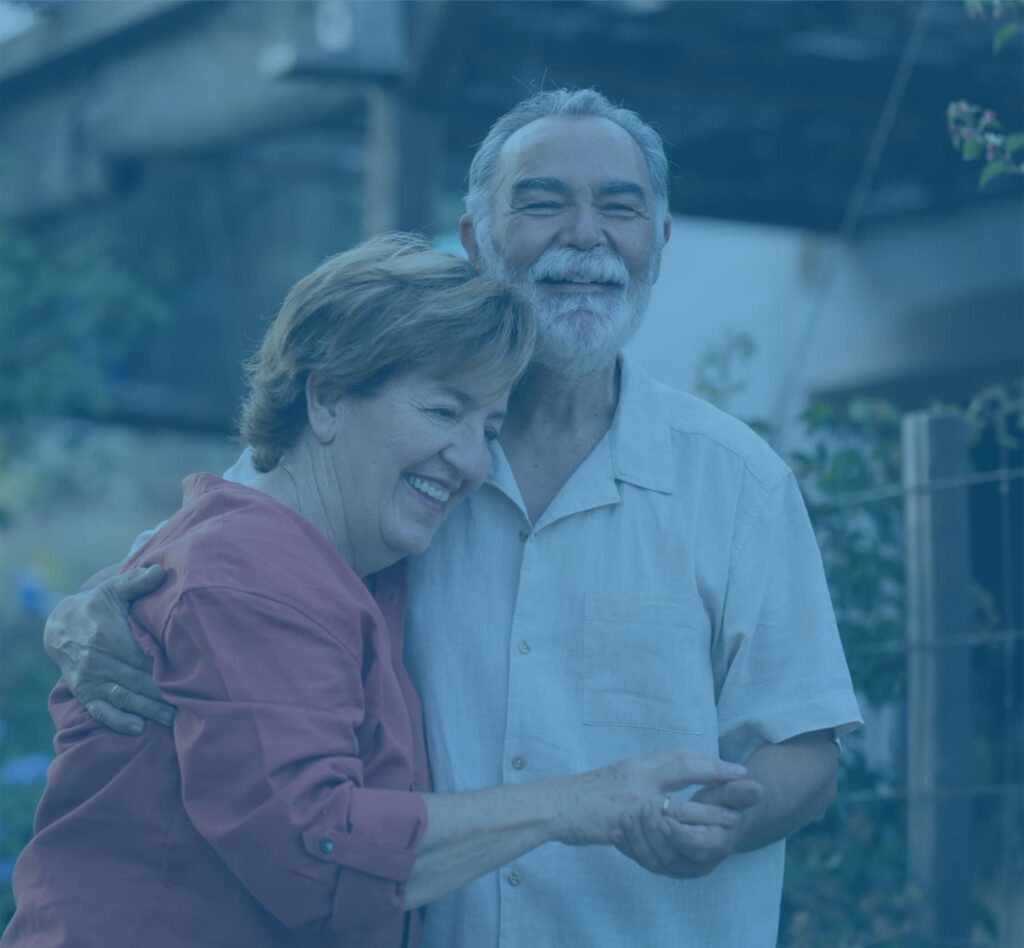 joyful elderly couple relaxing, thanks to effective incontinence care and adult diaper protection