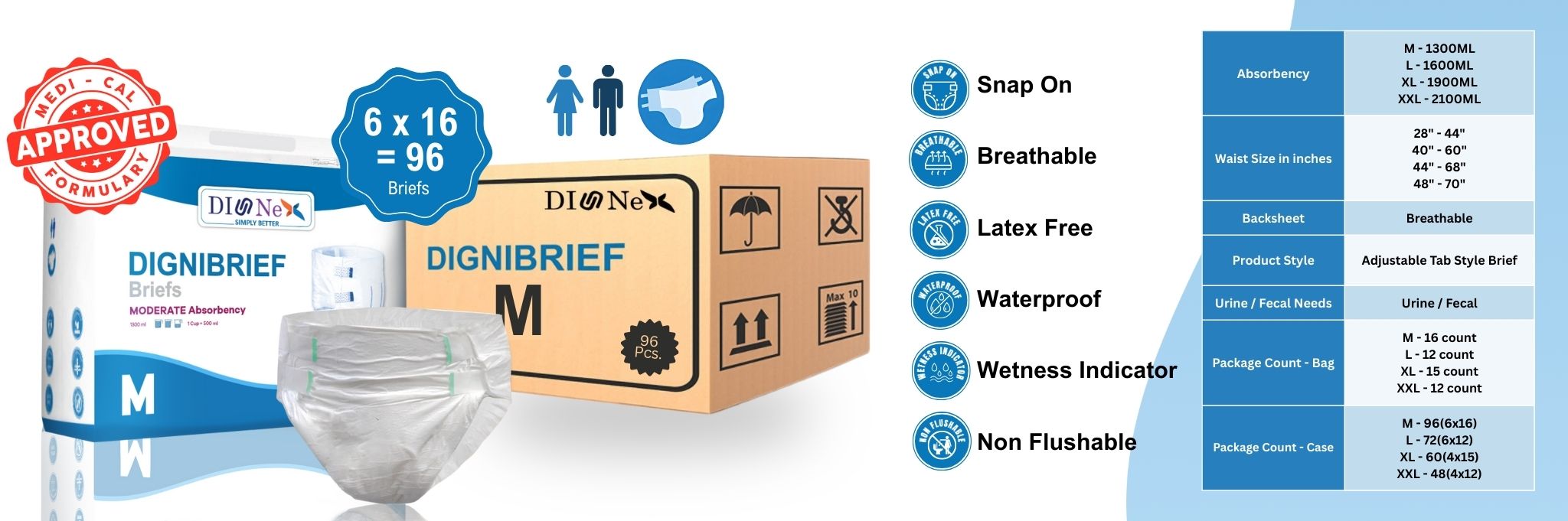 Meddcare Dignibrief Adult brief banner M