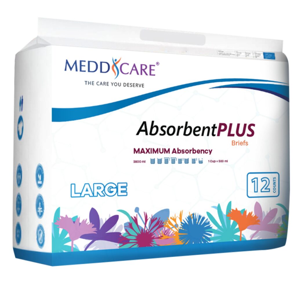 Meddcare Absorbent Plus Incontinence Briefs Large