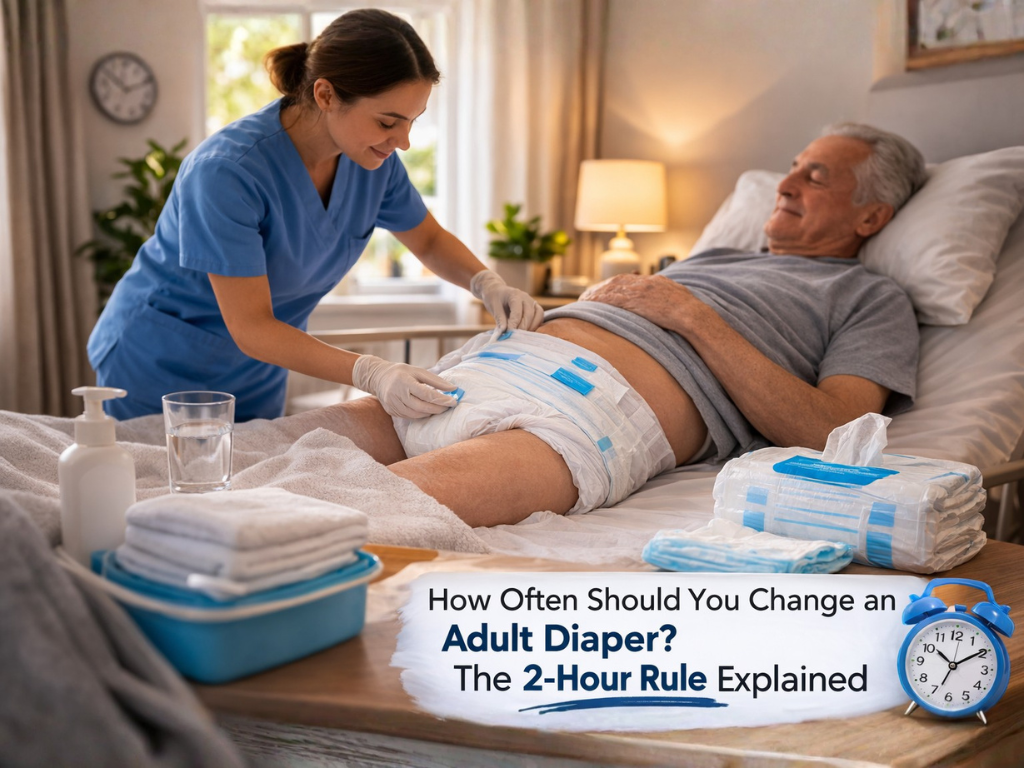 Caregiver-helping-an-elderly-man-change-an-adult-diaper-in-a-bedroom-while-following-proper-incontinence-hygiene-practices